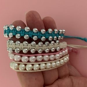Four Adjustable Bracelets Summer Colors